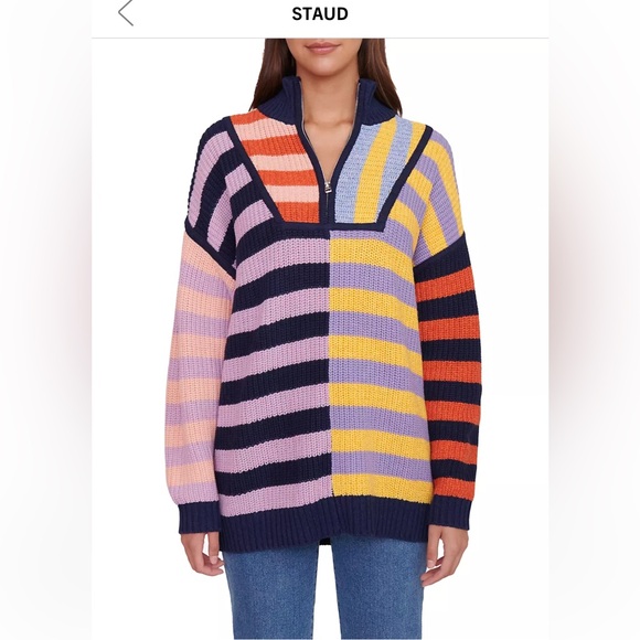 💜NWT STAUD striped Hampton sweater💜 - Picture 2 of 12